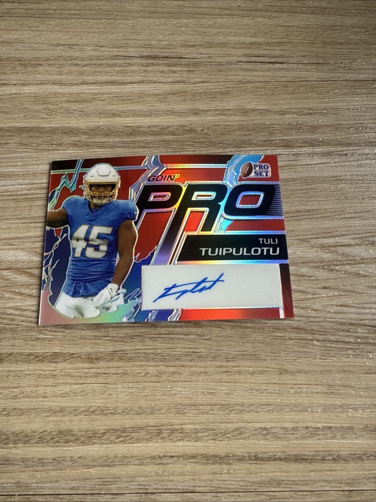 2023 Leaf Pro Set Football RC Auto Goin Pro GP-TT1 Tuli Tuipulotu 2/3 Charges