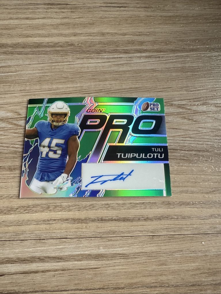 2023 Leaf Pro Set Football RC Auto Goin Pro GP-TT1 Tuli Tuipulotu 1/5 Charges
