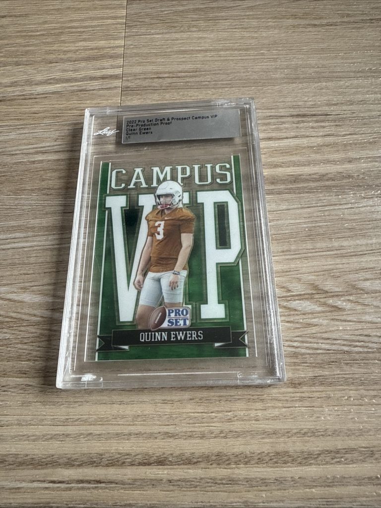 2022 Leaf Pro Set Campus VIP Quinn Ewers Clear Green 1/1 Pre-Production Proof