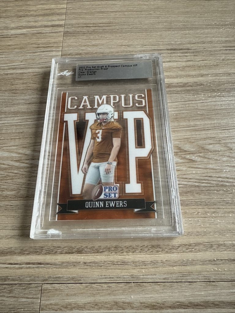 2022 Leaf Pro Set Campus VIP Quinn Ewers Clear Orange 1/1 Pre-Production Proof