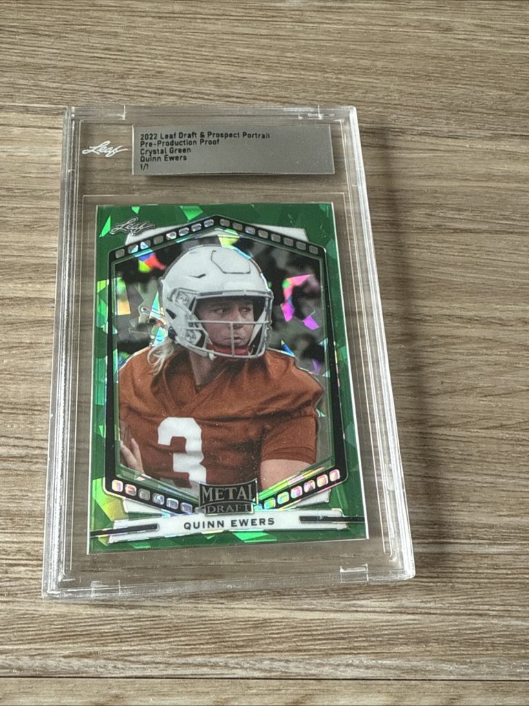 2022 Leaf Metal Draft Quinn Ewers 1/1 Crystal Green Pre-Production Proof RC