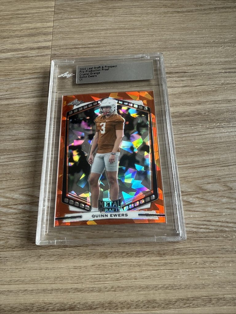 2022 Leaf Metal Draft Quinn Ewers Crystal Orange 1/1 Pre-Production Proof