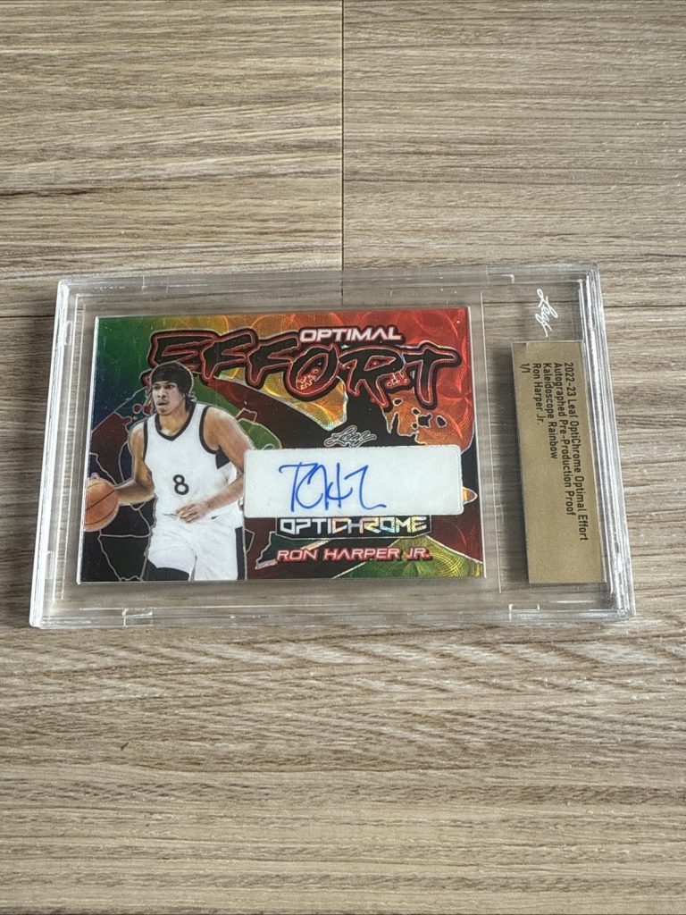 2022-23 Leaf OptiChrome Ron Harper Jr Auto 1/1 Optimal Kaleidoscope Rainbow
