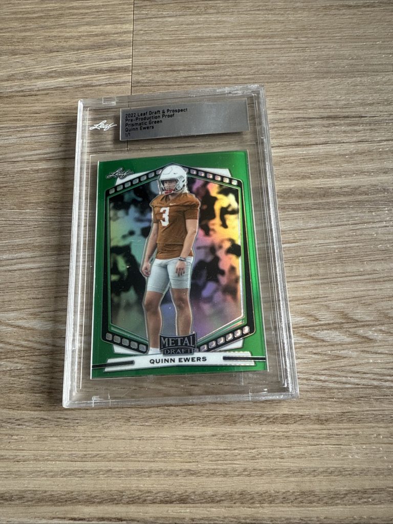 2022 Leaf Metal Draft Quinn Ewers Prismatic Green 1/1 Pre-Production Proof