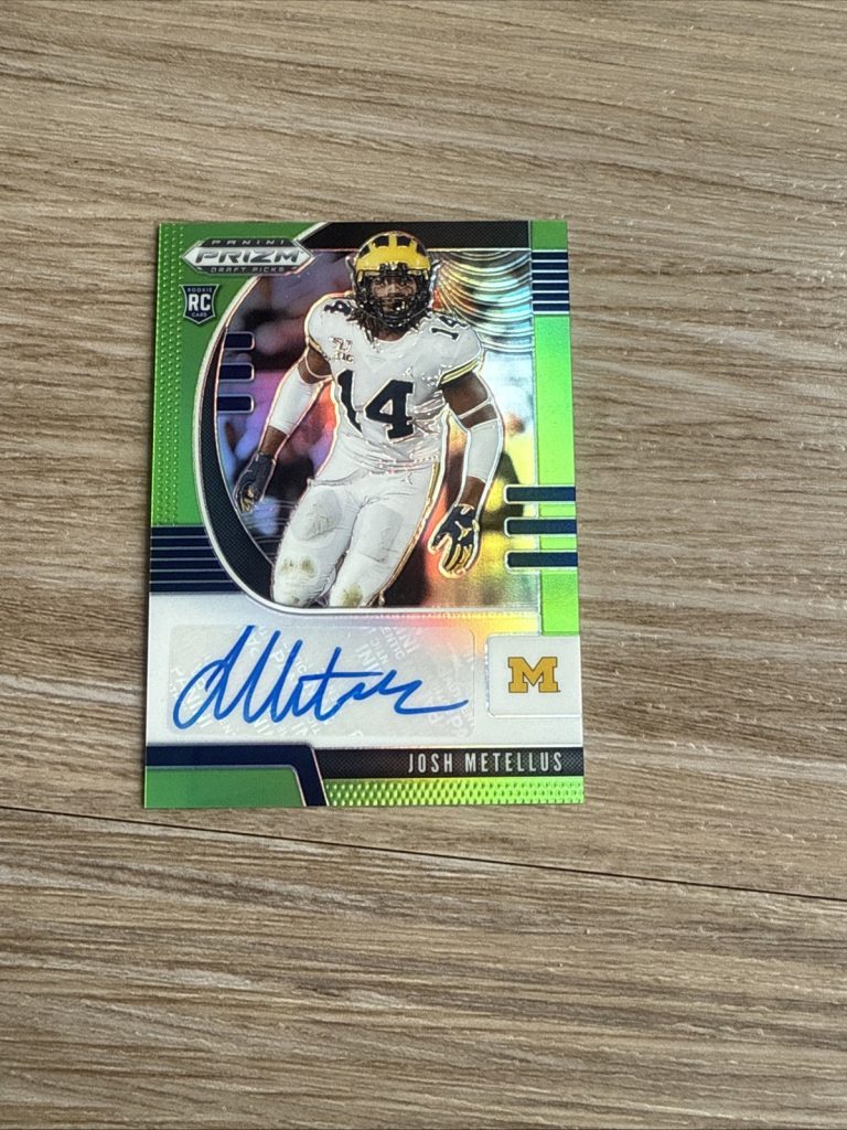 2020 Panini Prizm Draft Picks Autographs Neon Green Prizm /125 244 JOSH METELLUS