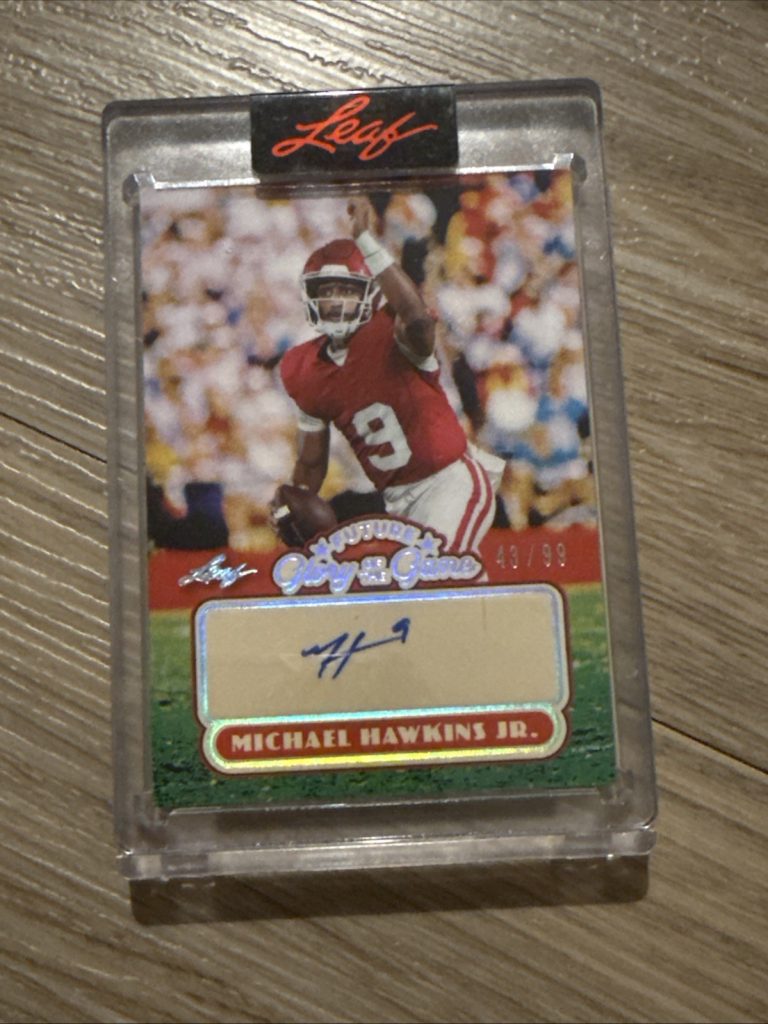 2025 Michael Hawkins Jr. Leaf Glory The Game Future Glory Holo Silver Auto 43/99