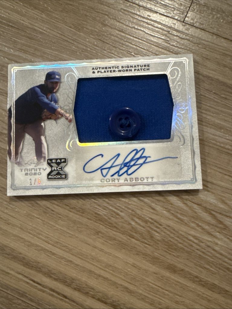 2020 Leaf Trinity Player Worn XRC Cory Abbott 1/5 Patch Auto Autograph RC Rookie