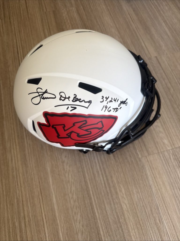 Steve DeBerg Signed Chiefs Lunar Eclipse Full Size Helmet Inscribed Schwartz