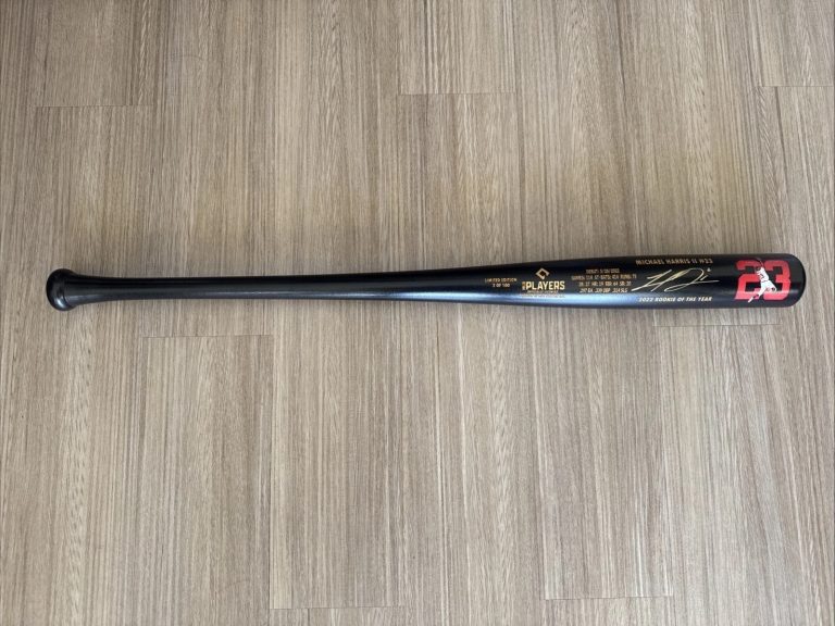 Michael Harris II Signed LE Black Bat #2/100 Rookie of Year Fanatics COA Braves