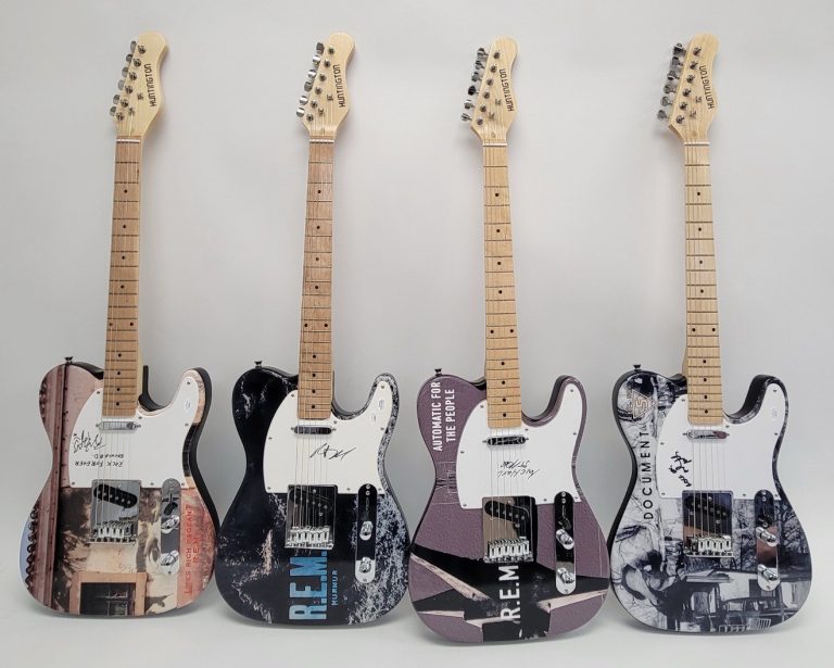 R.E.M. Signed Custom Electric Guitar Michael Stipe Mills Berry Buck w/ LOA