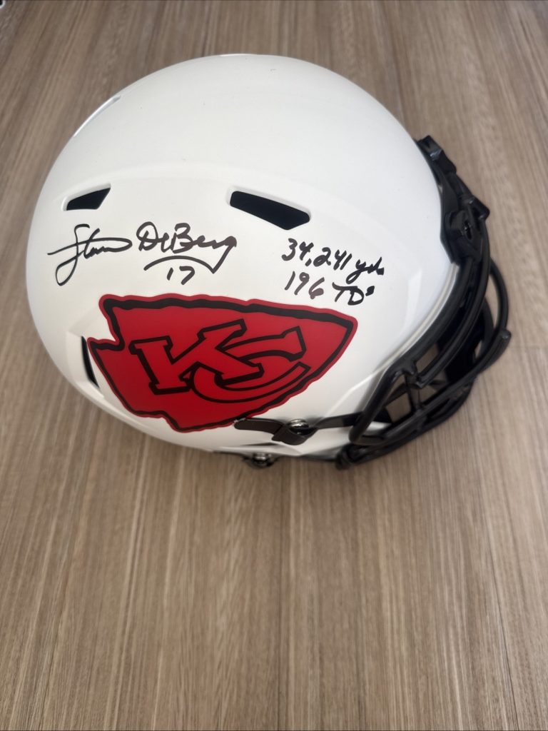 Steve DeBerg Signed Chiefs Lunar Eclipse Full Size Helmet Inscribed Schwartz