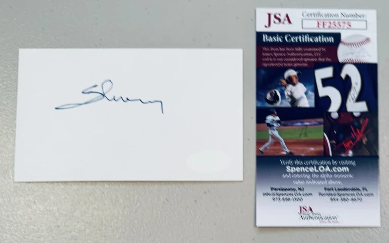 Yitzhak Shamir Signed Autographed 3x5 Card JSA Certified Israel Prime Minister