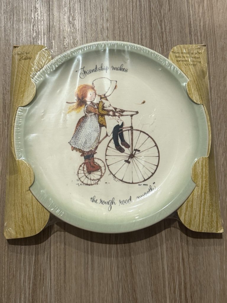 Vintage Holly Hobbie Friendship Plate – “Friendship Makes the Rough Road Smooth”