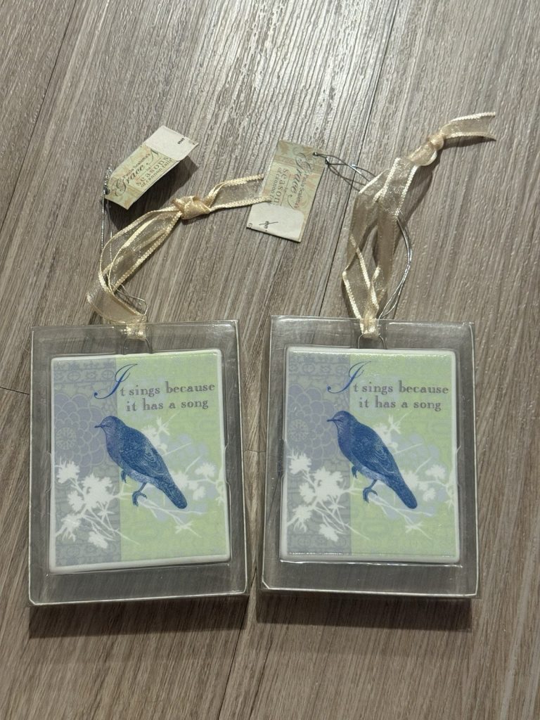 Paula Scaasi Grace Notes Bird Ornaments Set of 2 – It Sings Because It Has A