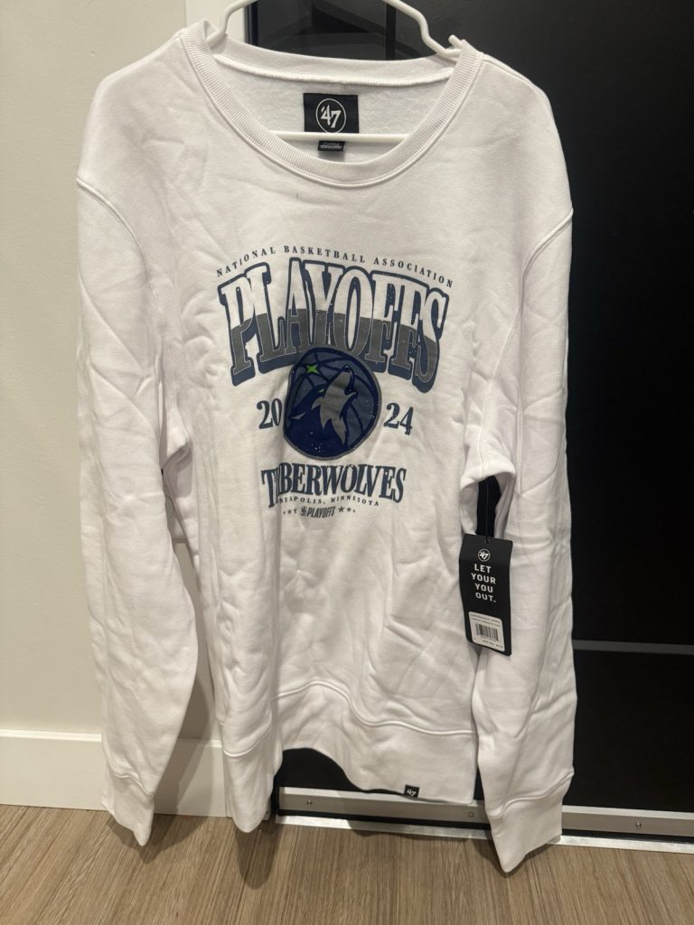 Minnesota Timberwolves 2024 NBA Playoffs Crewneck Sweatshirt ’47 XL White