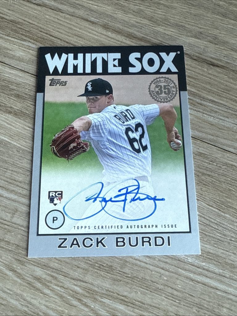2021 Topps 1986 Zack Burdi Auto 1/1 Chicago White Sox RC Rookie Card