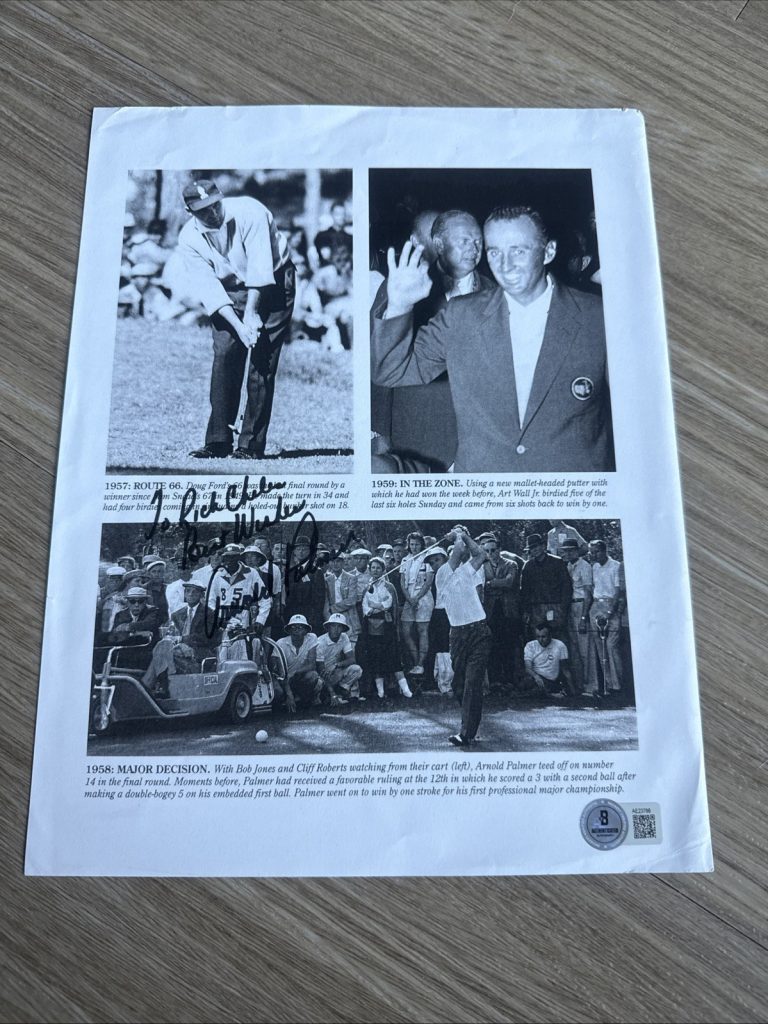 Arnold Palmer Auto Autograph Signed Magazine Sheet Beckett Golf Legend HOF