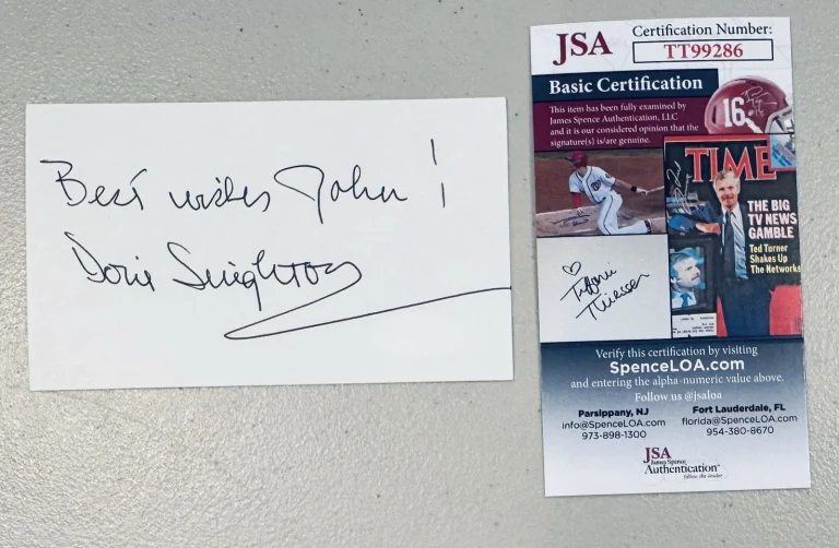 Doris Singleton Signed Autographed 3x5 Card JSA Certified I Love Lucy Gunsmoke