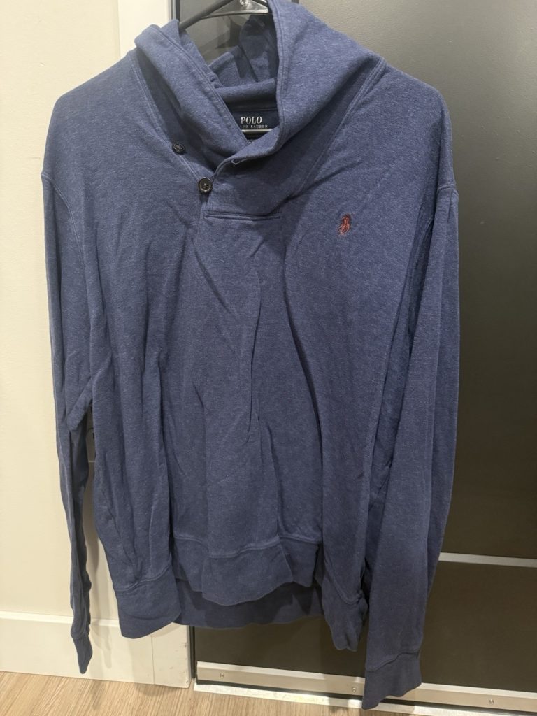 Polo Ralph Lauren Men’s Blue Shawl Collar Pullover Sweatshirt Size XL