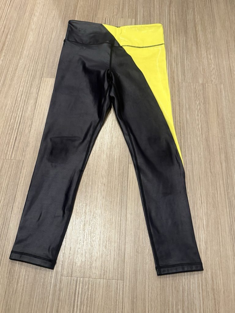 Zyia Active Women’s Black Yellow Colorblock Leggings Size 8-10 High Rise