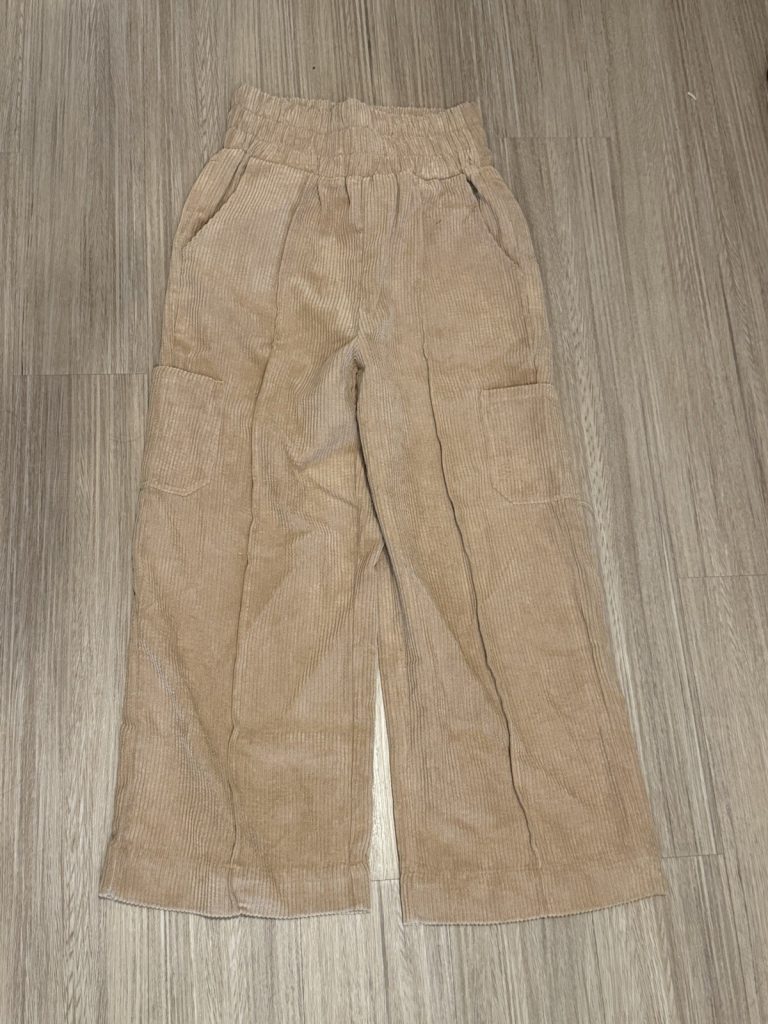 New In Tan Corduroy Pants Women’s M Medium High Waist Wide Leg Casual