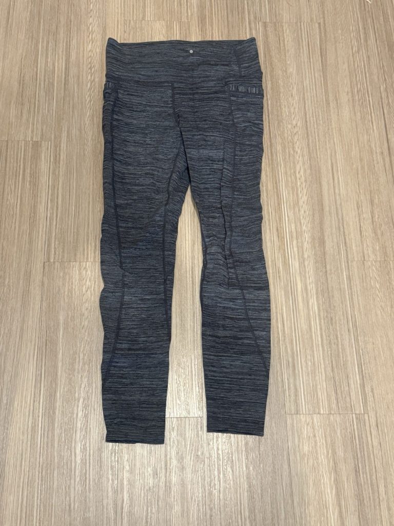 Athleta Salutation Stash Pocket Leggings M Gray Heather High Rise Yoga Pants