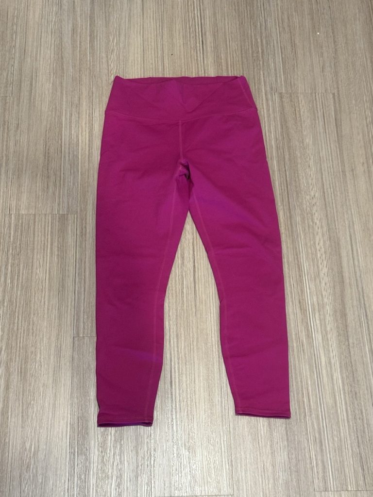 Fabletics PowerHold High Rise Leggings Women’s M Pink Purple Criss Cross Waist