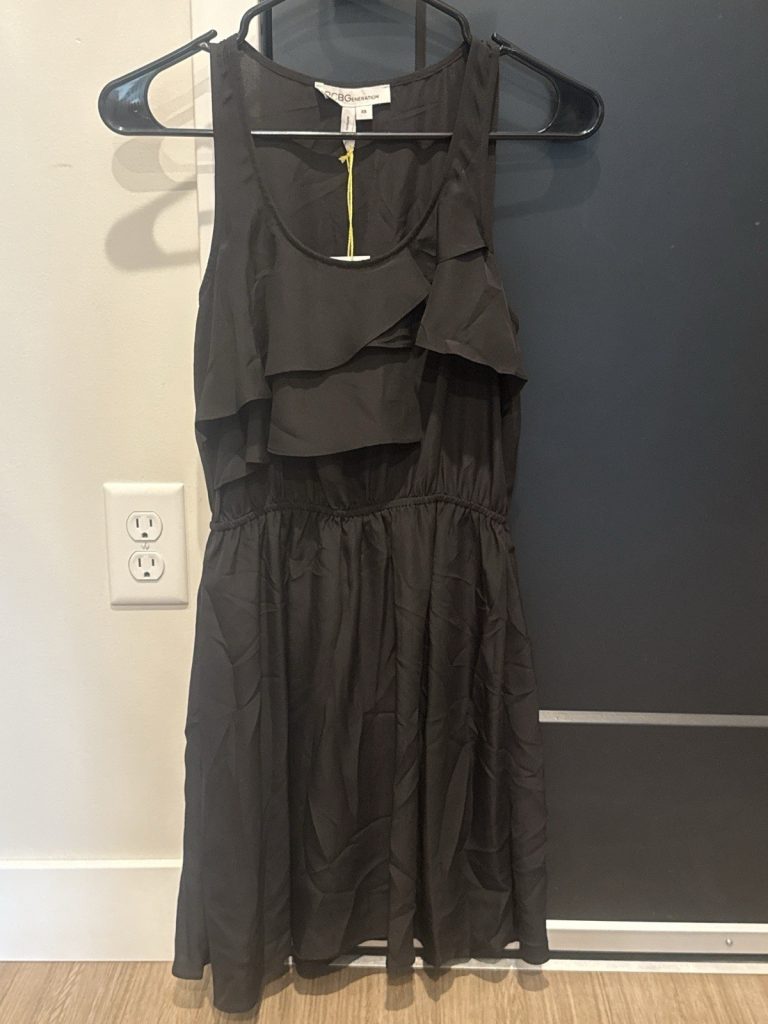 BCBGeneration Black Ruffle Sleeveless Dress Size XS NWT