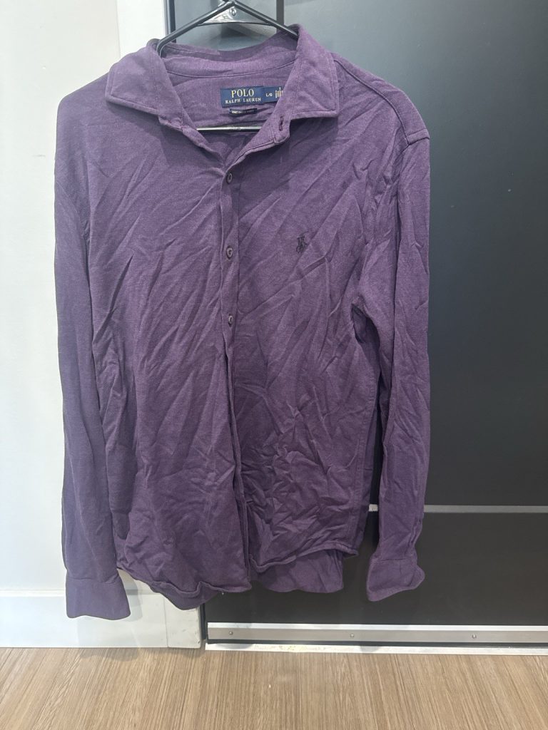 Polo Ralph Lauren Knit Dress Shirt Men’s L Purple Long Sleeve Button Front