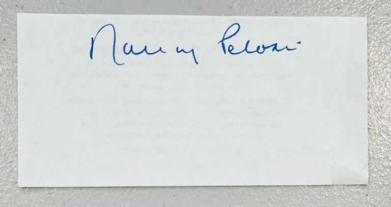Nancy Pelosi Signed Autographed 2.5 x 5 Page Beckett BAS Speaker Of The House