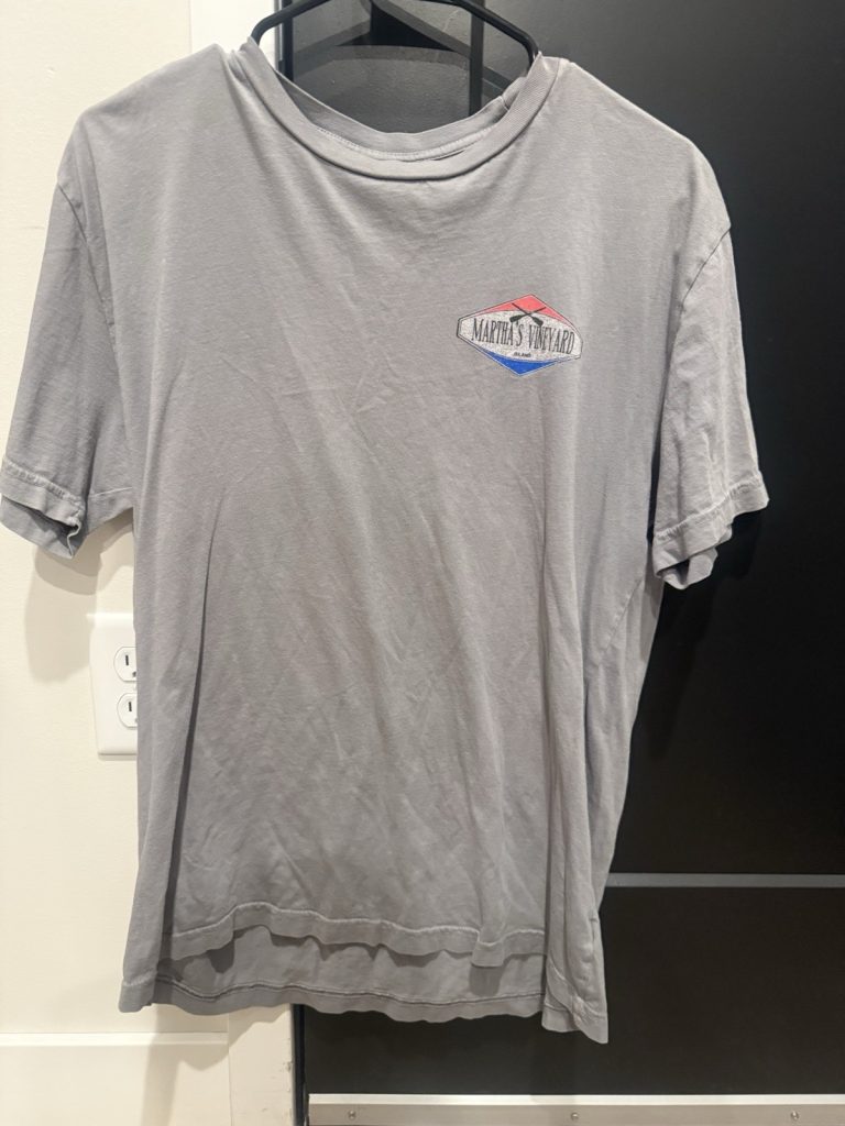 Martha’s Vineyard Island Blue 84 T Shirt Gray Short Sleeve Graphic Large