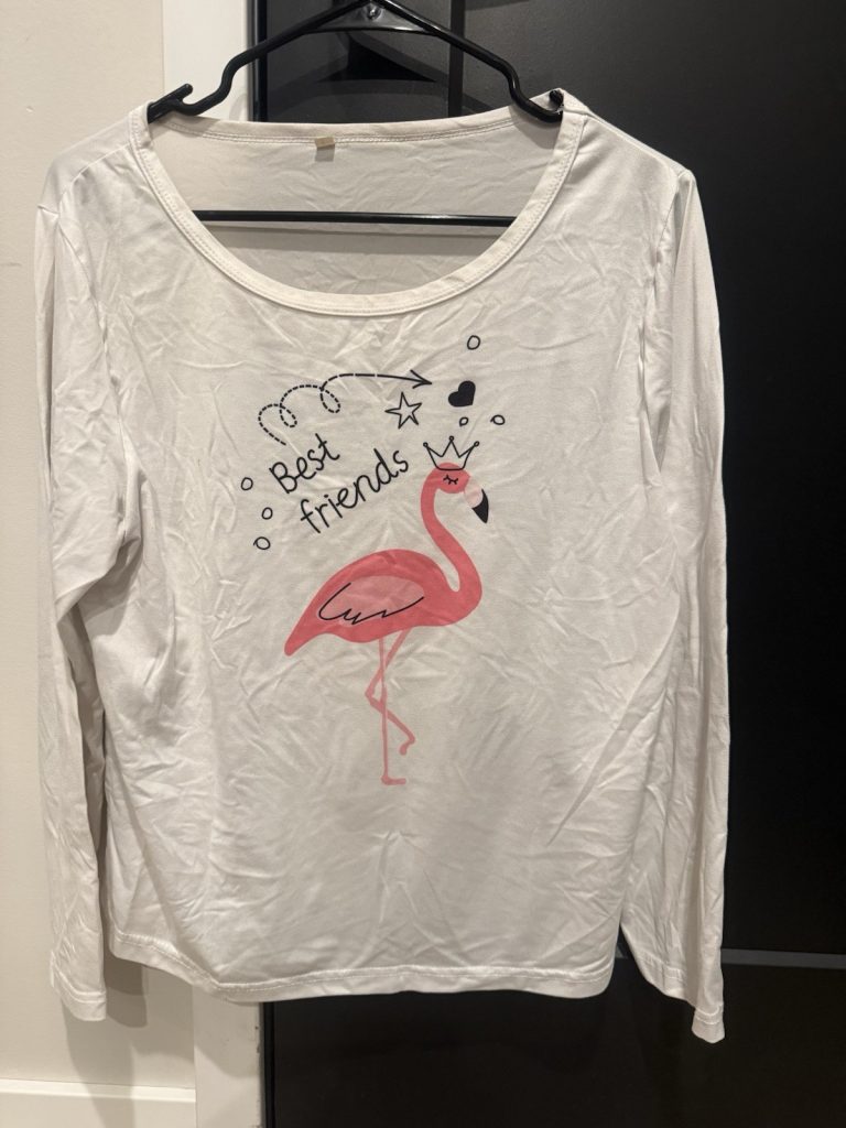Flamingo Pajama Set Womens Large Long Sleeve Top Pants Lounge Sleepwear Cute