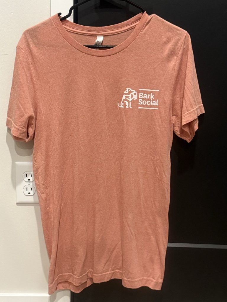 Bark Social Dogs Beer Coffee T-Shirt Medium Bella + Canvas Coral Graphic Tee