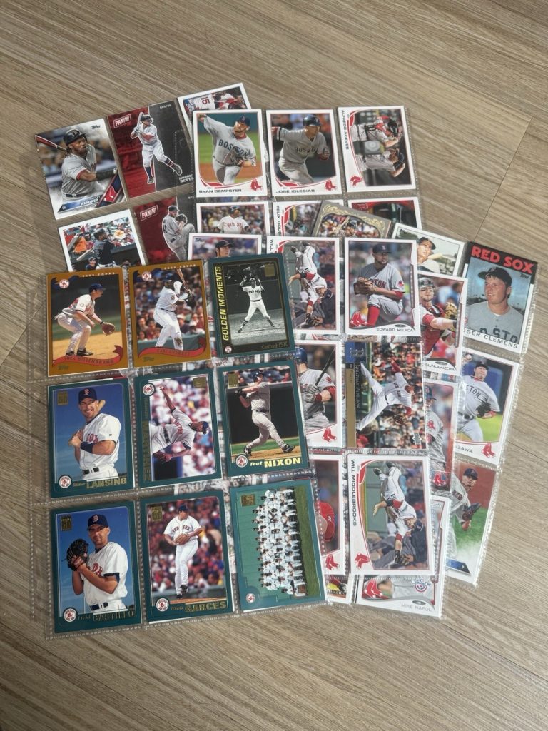 Boston Red Sox Baseball Card Lot – Pedro Martinez, Betts, Ortiz, Clemens, Boggs