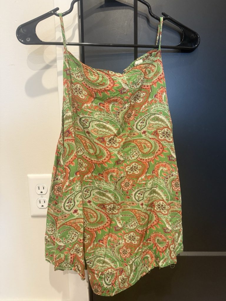 Natural Life Women’s Medium Green Orange Paisley Cami Tank Top Boho Festival