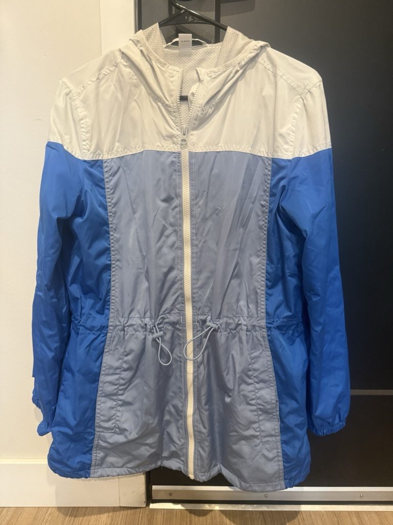 Old Navy Active Women’s Medium Colorblock Windbreaker Jacket Blue Gray White