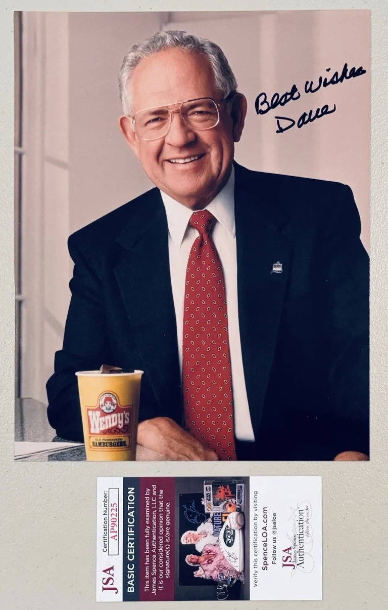 Dave Thomas Signed Autographed 8x10 Photo JSA Cert Wendy’s Founder CEO
