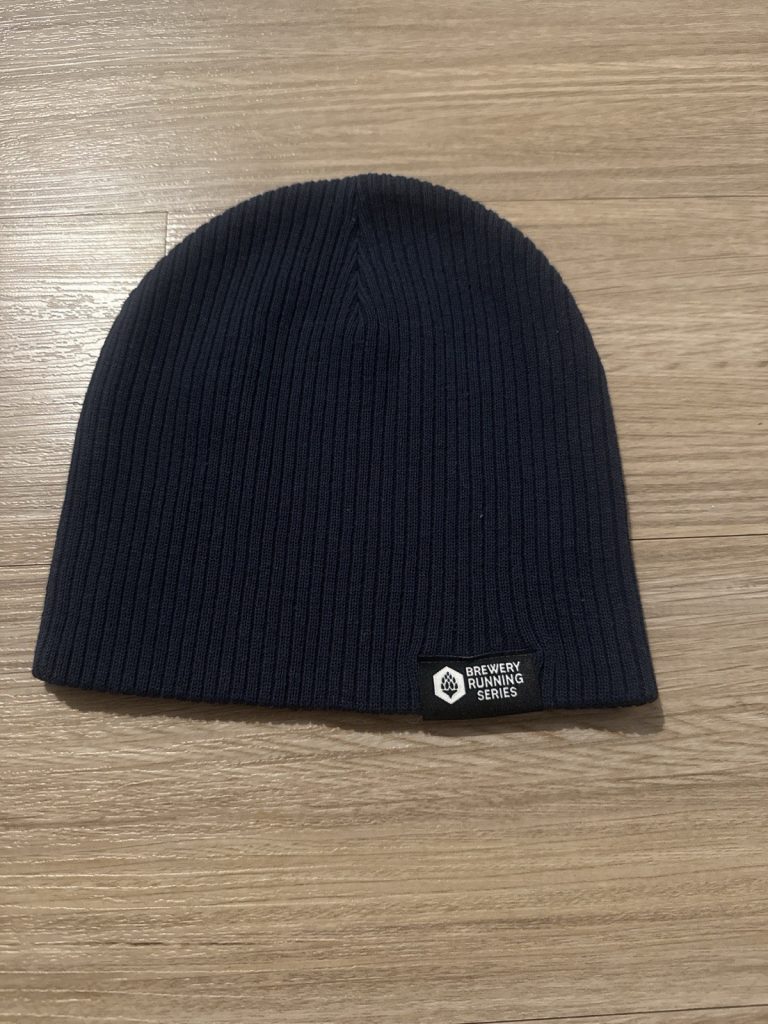 Brewery Running Series Navy Blue Ribbed Knit Beanie Hat by HYP