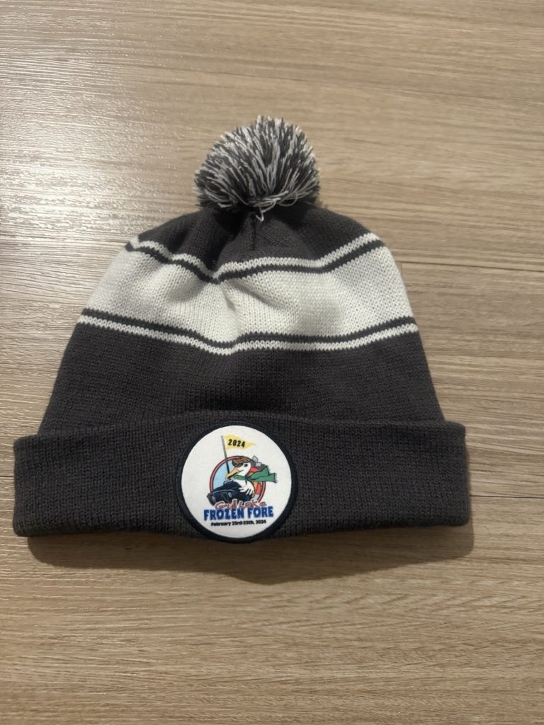 Sport-Tek Frozen Fore 2024 Pom Beanie Hat – First National Bank Gray Knit