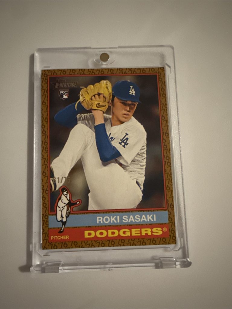 2025 Topps Heritage Roki Sasaki RC Color of the Year Rookie #61/76 Dodgers