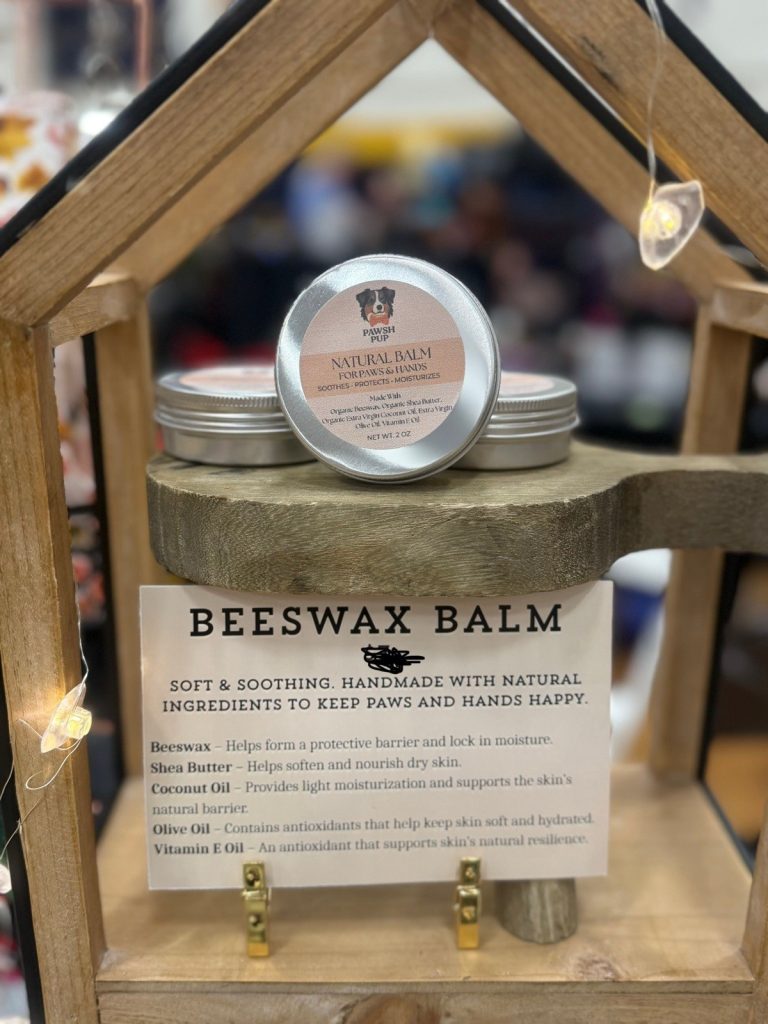 Natural Beeswax Paw & Hand Balm 2oz by Pawsh Pup – Organic Soothing Moisture