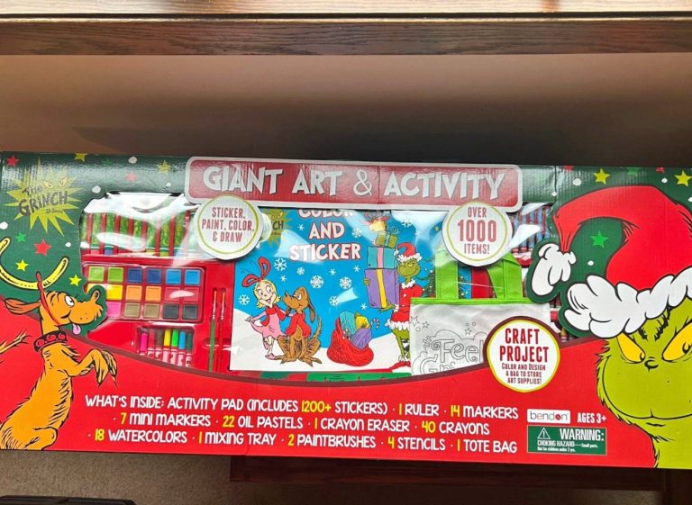 Kids Giant Art & Activity Kit – Christmas Grinch | Over 1000 Items Stickers