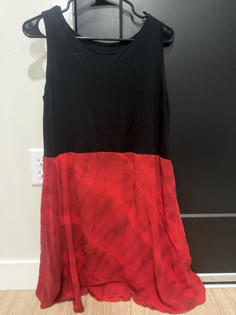Women’s Sleeveless Black Red Ombre Tie Dye Dress Size M Boho Casual Flowy