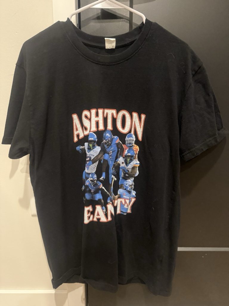 Ashton Jeanty Football Graphic T-Shirt Black Size Large Vintage Style Tee