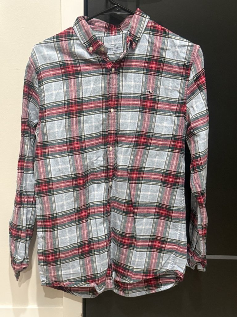 Vineyard Vines Plaid Button Down Shirt Red Green Blue Flannel Boys XL