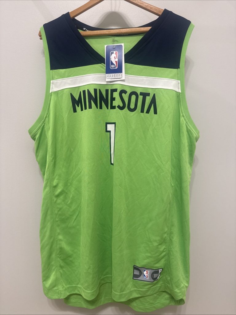 Fanatics Men Anthony Edwards #1 Jersey Minnesota Timberwolves GREEN BLUE SZ XL