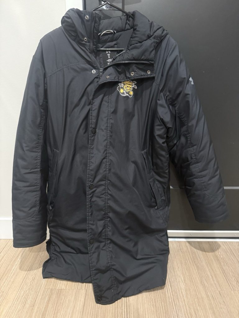 Under Armour WSU Shockers Long Puffer Coat Black Hooded ColdGear Men’s M