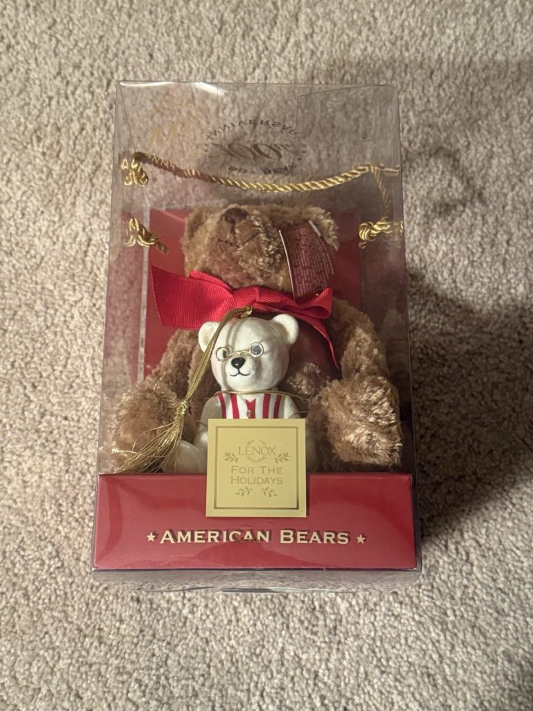 Lenox American Bears Teddy Bear 100th Anniversary Plush & China Ornament NIB