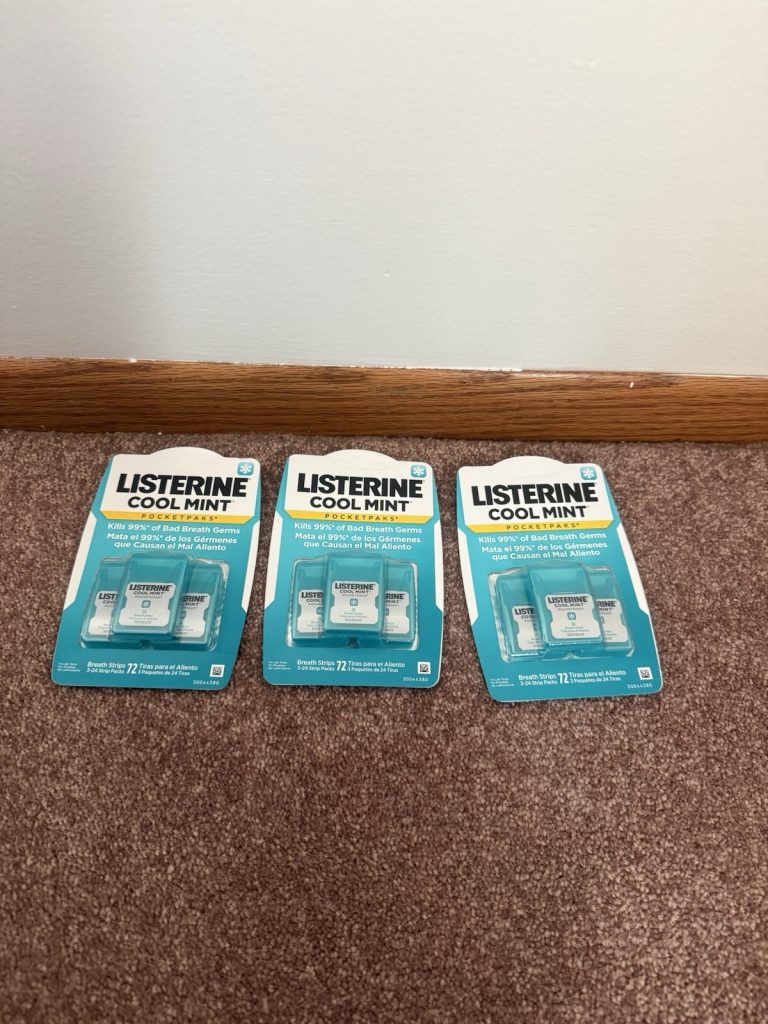 Listerine Cool Mint PocketPaks Breath Strips 72 Strips Each Lot of 3 Packs