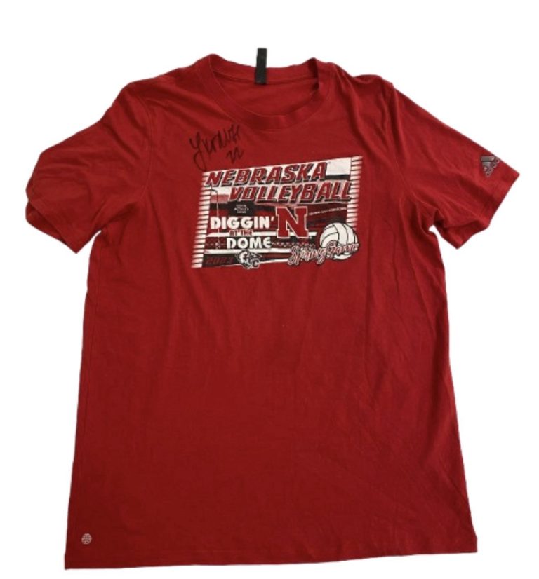 Lindsay Krause Signed Nebraska Volleyball 2023 Diggin’ at the Dome T-Shirt L